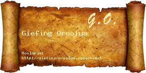 Giefing Orsolya névjegykártya